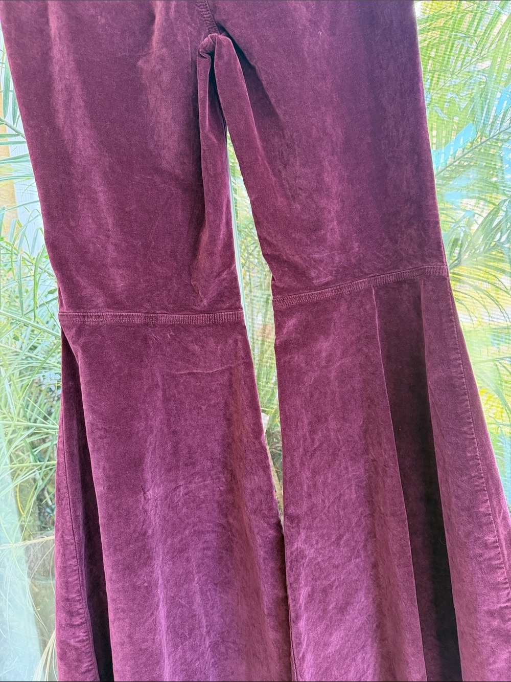 NWT Free People Just Float On Boho Wide Flare Leg Purple Velvet Pants - Picture 6 of 16